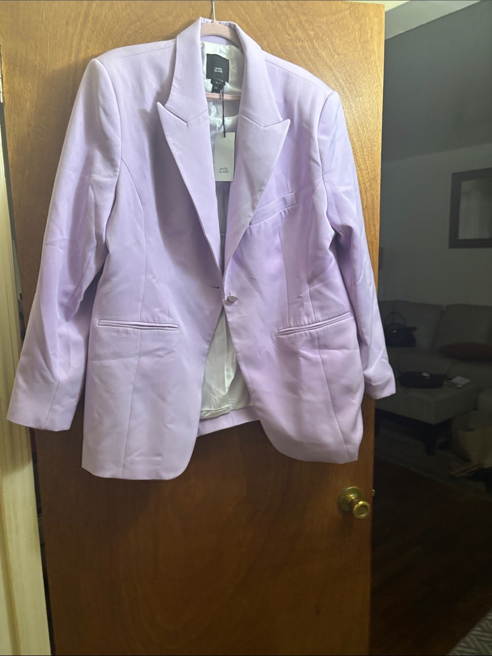 River Island Lilac Single-Button Blazer Jacket